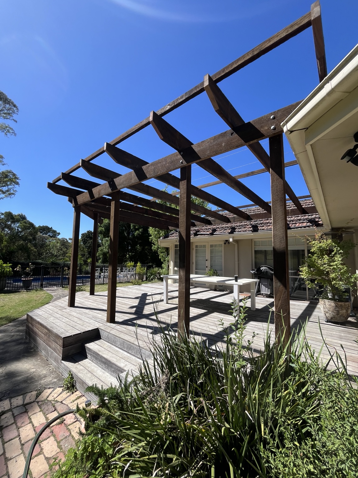 Completed timber deck and stairs
